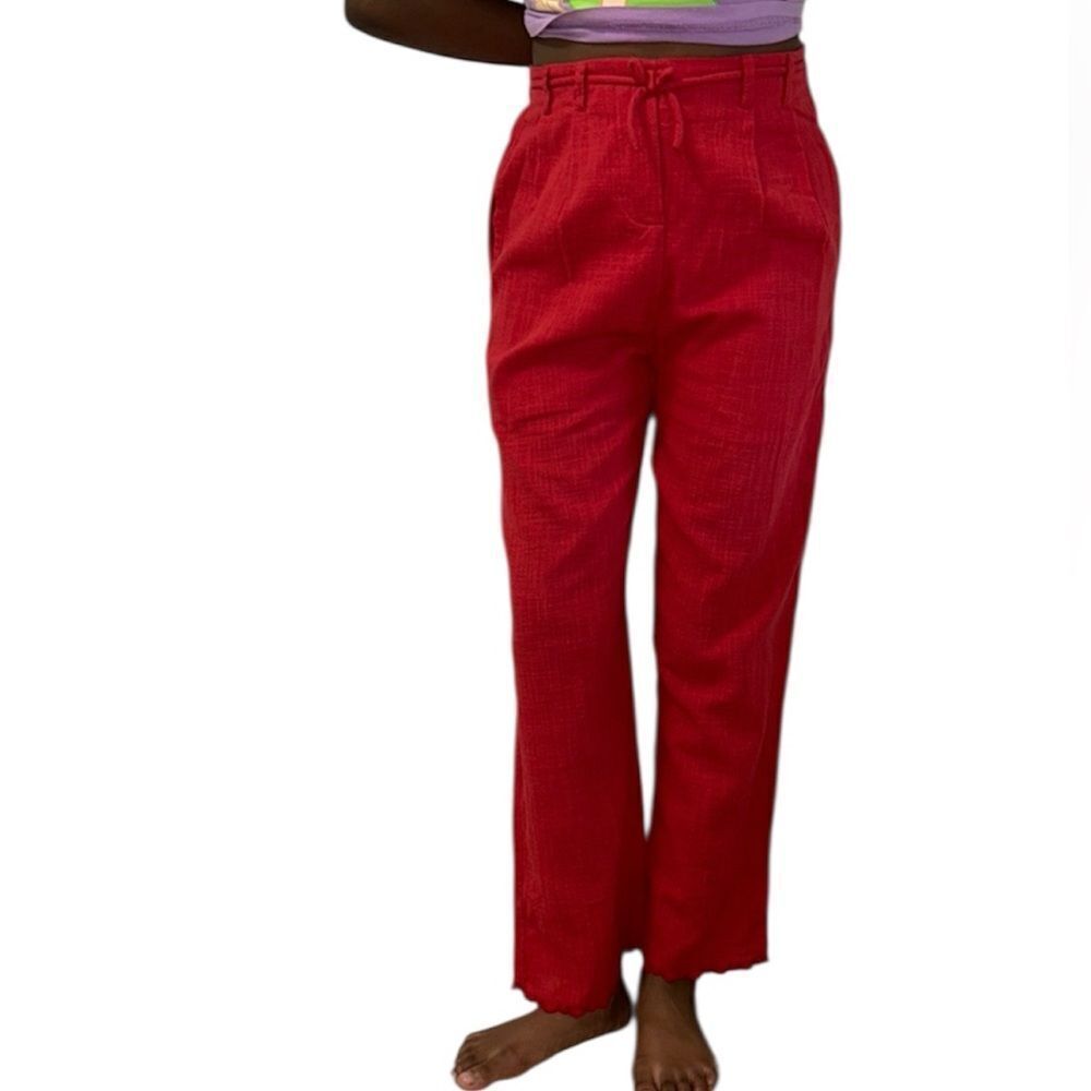 Zara Girls Kids Red Scalloped Hem Flowy Dress
Pants(Size 13-14yrs)